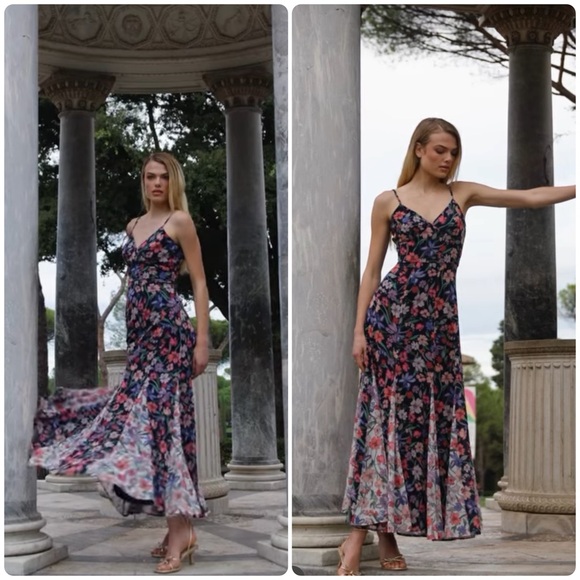 Anthropologie 12 Hutch Belinna Sleeveless V-Neck Godet A-Line Maxi Dress - Picture 13 of 13